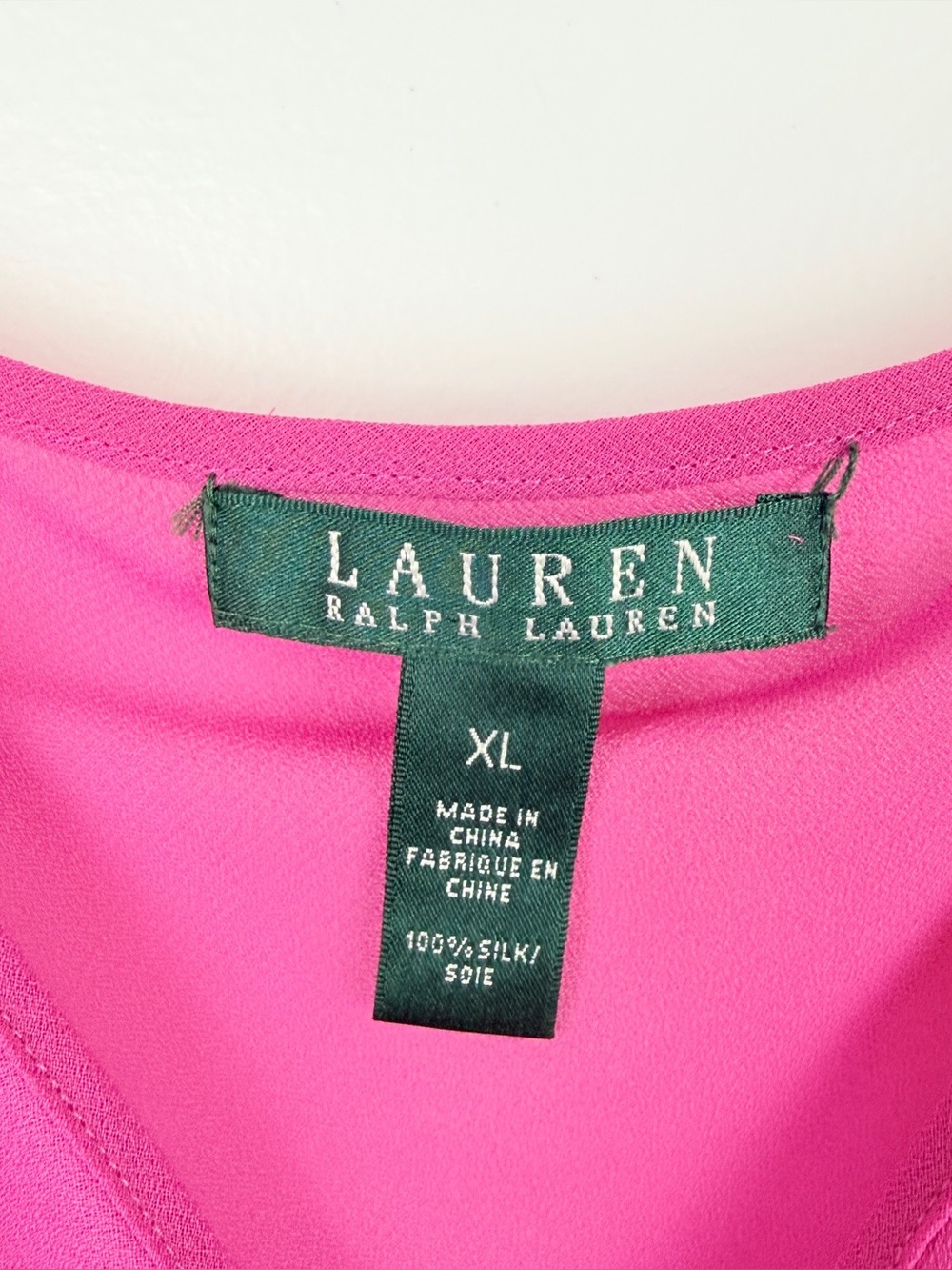 Lauren Ralph Lauren Pink Silk Cami Tank Y2K Coquette Minimalist Capsule XL - Picture 2 of 2